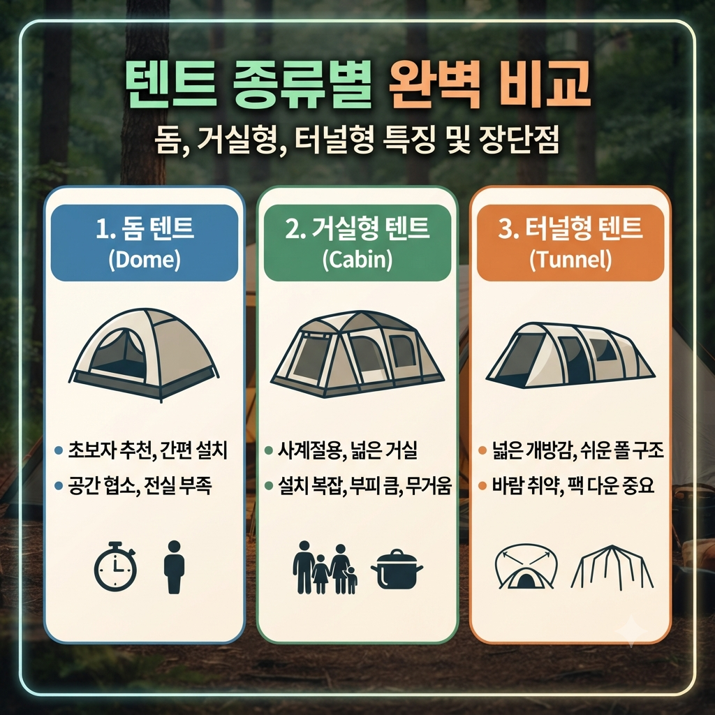 텐트종류 비교 썸네일